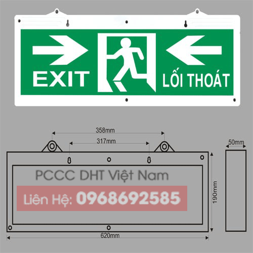 Đèn exit thoát hiểm dạ quang rẻ nhất Cầu Giấy, Hà Nội